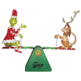 Disguise SS886721G 3 Ft. 2" Dr. Seuss How the Grinch Stole Christmas Grinch & Max Teeter Totter Outdoor Decoration
