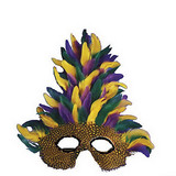 Morris Costumes TI-53 Mask Mardi Gras Tall Feather
