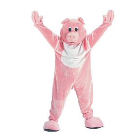 Dress Up America UP303 Adult's Plush Pink Pig Mascot Costume