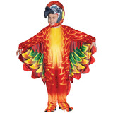 Morris Costumes UR20061 Toddler Red Parrot Printed