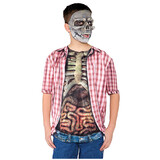 Underwraps UR-26144LG Skeleton W Guts Shirt Child Lg