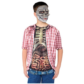 Underwraps Boy's Skeleton with Guts Shirt Costume