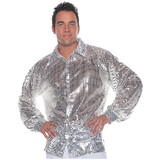 Underwraps Men's Silver Sequin Shirt Costume