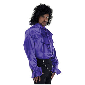 Underwraps UR29730 Adult's Purple Pop Star Jabot Shirt