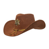 Underwraps UR30032OS Adult's Brown Cowboy Sheriff Hat with Badge