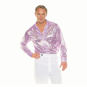 Underwraps UR30195 Men's Disco Shirt - Purple Circles