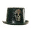 Underwraps UR30281OS Adult's Silver Reversible Sequin Skull Top Hat