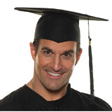 Underwraps UR30282OS Adult's Black Graduation Cap with Black Tassel