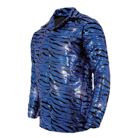 Underwraps UR30304 Tiger Shirt Blue Sequin Adult
