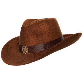 Underwraps UR30567 Adult's Brown Cowboy Sheriff Hat with Hatband
