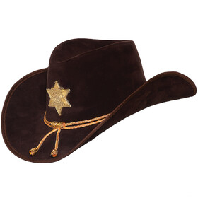 Underwraps UR30584 Adult's Brown Cowboy Sheriff Hat with Rope Hatband