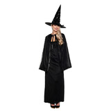Underwraps UR30748OS Adult Black Witch Cape & Hat Costume Set