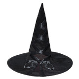 Underwraps UR30780OS Adult's Black Witch Hat with Black Satin Ribbon