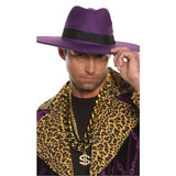 Underwraps UR31384OS Adults Hustler Character Costume Accessory Kit with Purple Hat