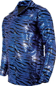 Underwraps UR30304 Tiger Shirt Blue Sequin Adult