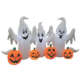 Morris Costumes VA1016 73" Blow Up Inflatable Ghosts with Pumpkins Outdoor Halloween Yard Decoration