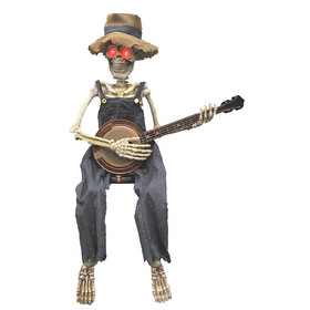 Morris Costumes VA111 Skeleton Playing Banjo Animated Halloween Decoration