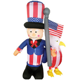 Morris Costumes VAH0016 Blow Up Inflatable Inflatable Uncle Sam With Eagle Outdoor Yard Decoration