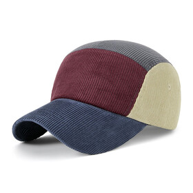 TOPTIE Corduroy Baseball Cap, Color Block Warm Unisex Vintage Hat for Spring Autumn