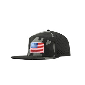 TOPTIE American Flag Patch Baseball Cap, Laser Perforated Water Repellent Breathable Mesh Large Brim Adjustable for Outdoor Running Sports