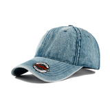 TOPTIE 6 Panel Unstructured Washed Denim Baseball Cap with Storage Box, Unisex Mid Profile Adjustable Sun Hat for Daily Wear