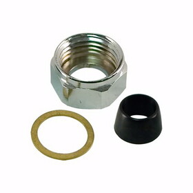Jones Stephens 143802 1/2" IPS x 1/2" Chrome Plated Brass Basin Nut with Cone Washer and Friction Ring