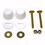 Jones Stephens 143603 1/4" x 2-1/4" Solid Brass Closet Bolts with White Bolt Caps, Price/EACH