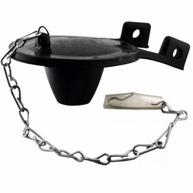 Jones Stephens 143612 2" Black Rubber Toilet Flapper with Stainless Steel Chain