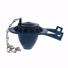 Jones Stephens 143618 2" Blue Vinyl Toilet Flapper with 9" Stainless Steel Chain and Hook