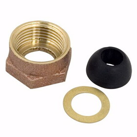 Jones Stephens C05083 5/8" x 1/2" Brass Ballcock Coupling Nut, Includes Cone Washer and Friction Ring