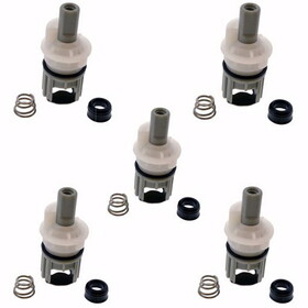 Jones Stephens C25466 Hot or Cold Washerless Stem fits Delta/Delex and Peerless, 1-13/16" Overall Length, 5 Pack