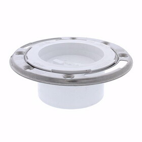 Jones Stephens C57034 3" x 4" PVC Closet Flange with Stainless Steel Ring and Knockout