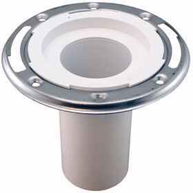 Jones Stephens C57236 3" PVC Closet Flange with Stainless Steel Ring less Knockout