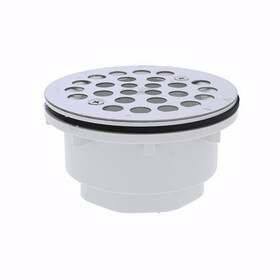 Jones Stephens D41001 2" PVC Shower Stall Drain with Receptor Base and Stainless Steel Strainer