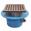 Jones Stephens D67027 2" No Hub Code Blue Slab Drain with 7" Pan and 5" Nickel Bronze Square Strainer - Height 3-3/4" - 5-1/8", Price/EACH