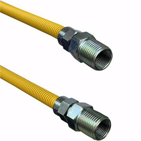 Jones Stephens G71162 5/8" OD (1/2" ID) X 60" Long, 1/2" Male Pipe Thread X 1/2" Male Pipe Thread, Yellow Coated Corrugated Stainless Steel Gas Connector