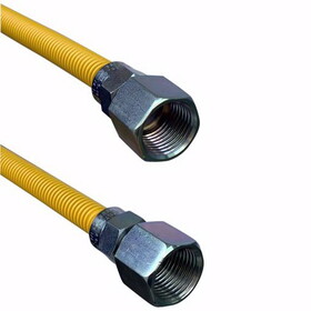 Jones Stephens G71174 5/8" OD (1/2" ID) X 72" Gas Connector, Yellow Coated Corrugated Stainless Steel, 3/4" FIP X 1/2" FIP