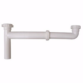 Jones Stephens P37034 1-1/2" x 16" White Plastic Slip Joint End Outlet Waste with Adjustable Arm