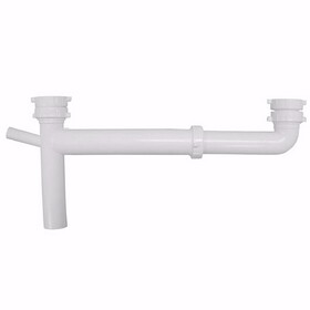 Jones Stephens P37040 White Plastic Universal End Outlet Waste with 1/2" Branch Dishwasher Connection