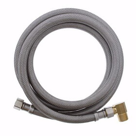 Jones Stephens S04234 3/8" Compression x 3/8" Compression x 60" Braided Stainless Steel Dishwasher Connector with 3/8" MIP 90&#176; Elbow