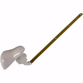 Jones Stephens 143649 White Modern Style Tank Trip Lever with 8" Brass Arm and Metal Spud and Nut