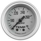 AutoMeter 2335 GAUGE CONSOLE; TEMPERATURE; 2 1/16in.; 280deg.F; SLVR DIAL; SLVR BEZEL; AUTOGAGE