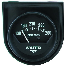 AutoMeter 2361 GAUGE CONSOLE; WATER TEMP; 2in.; 280deg.F; MECH; SHORT SWEEP; BLACK; AUTOGAGE