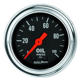 AutoMeter 2421 GAUGE; OIL PRESSURE; 2 1/16in.; 100PSI; MECHANICAL; TRADITIONAL CHROME