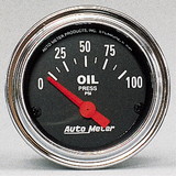 AutoMeter 2522 GAUGE; OIL PRESSURE; 2 1/16in.; 100PSI; ELECTRIC; TRADITIONAL CHROME
