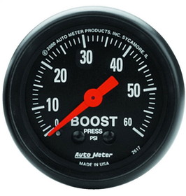 AutoMeter 2617 GAUGE; BOOST; 2 1/16in.; 60PSI; MECHANICAL; Z-SERIES
