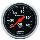 AutoMeter 3321 GAUGE; OIL PRESSURE; 2 1/16in.; 100PSI; MECHANICAL; SPORT-COMP