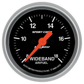 AutoMeter 3370 GAUGE; AIR/FUEL RATIO-WIDEBAND; ANALOG; 2 1/16in.; 8:1-18:1; STEPPER MOTOR; SC