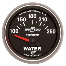 AutoMeter 3637 GAUGE; WATER TEMP; 2 1/16in.; 100-250deg.F; ELECTRIC; SPORT-COMP II