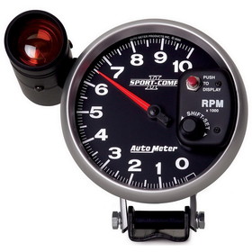 AutoMeter 3699 GAUGE; TACHOMETER; 5in.; 10K RPM; PEDESTAL W/EXT. SHIFT-LITE; SPORT-COMP II